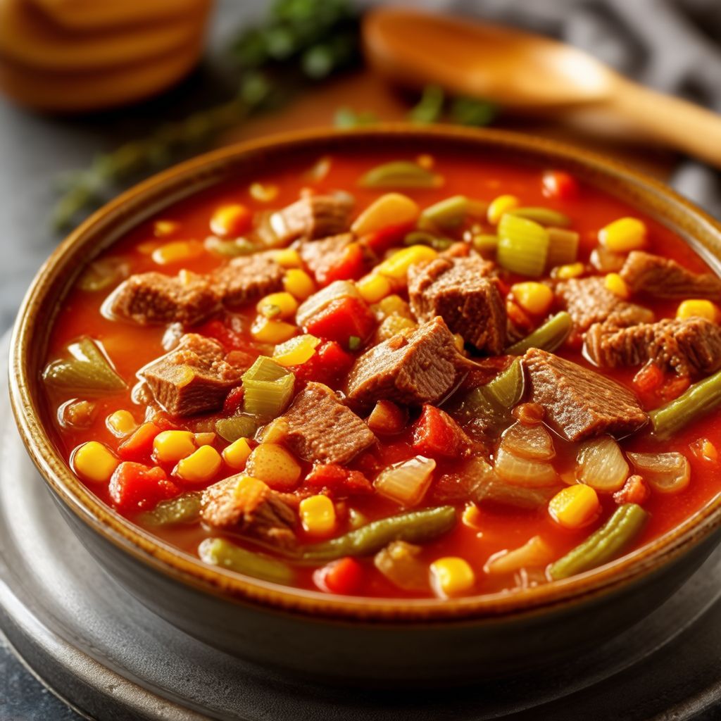 Herzhafter Rindfleisch- und Gemüsesuppe aus dem Slow Cooker