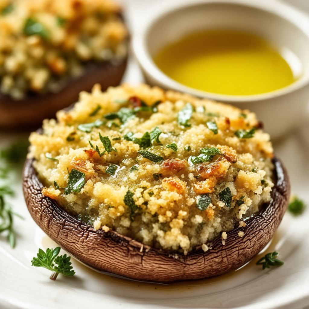 Kräutergefüllte Portobello-Kappen
