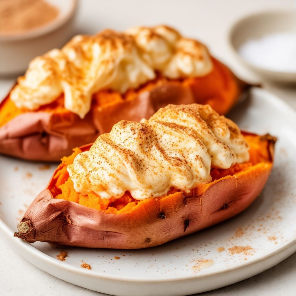 Savory Twice-Baked Sweet Potatoes with a Cinnamon Twist