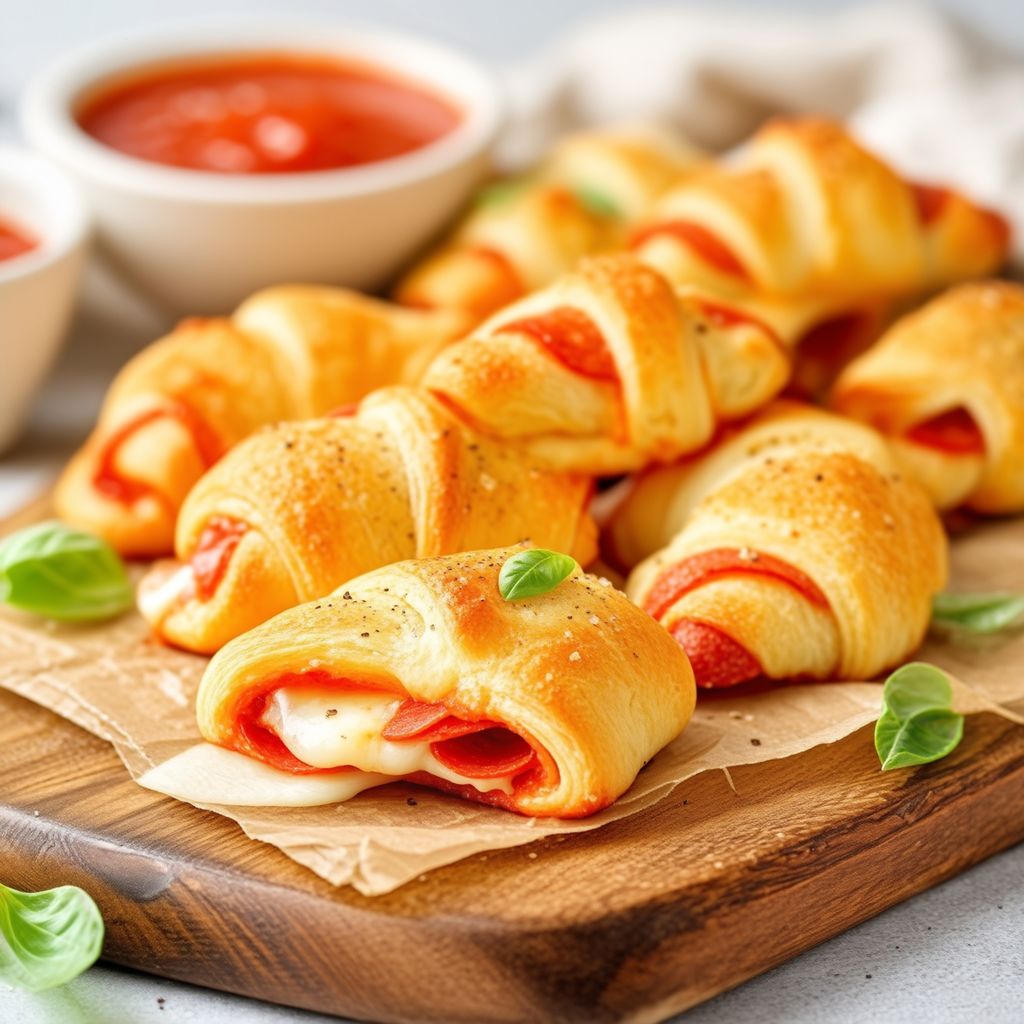 Cheesy Pepperoni Crescent Roll-Ups
