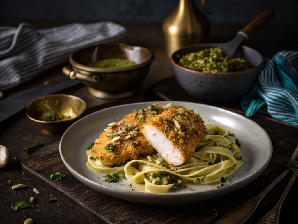 Hähnchenfilets in knuspriger Kräuterpanade