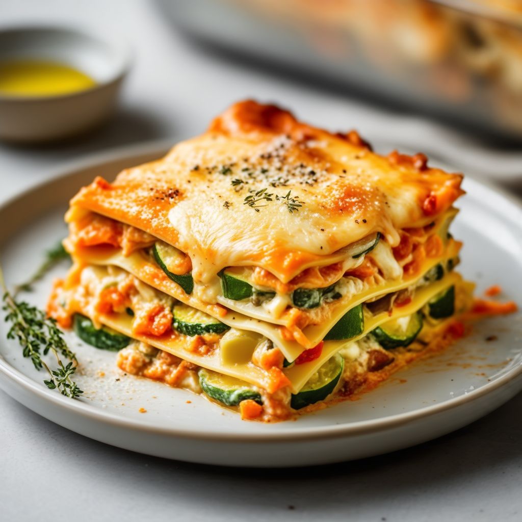 Lasagna Alfredo Cremosa con Verdure