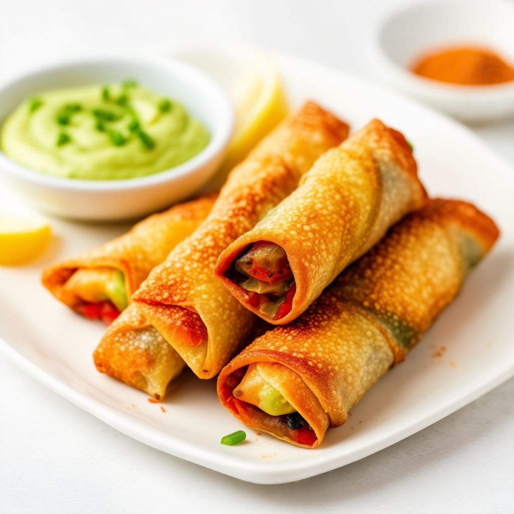 Involtini Veggie Tex-Mex Croccanti con Salsa Cremosa di Avocado