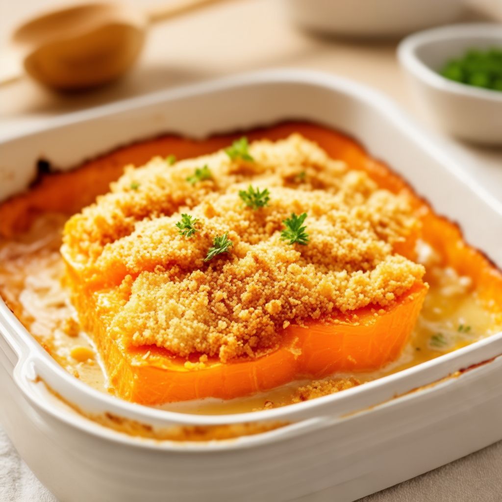 Cheesy Garlic Butternut Squash Bake