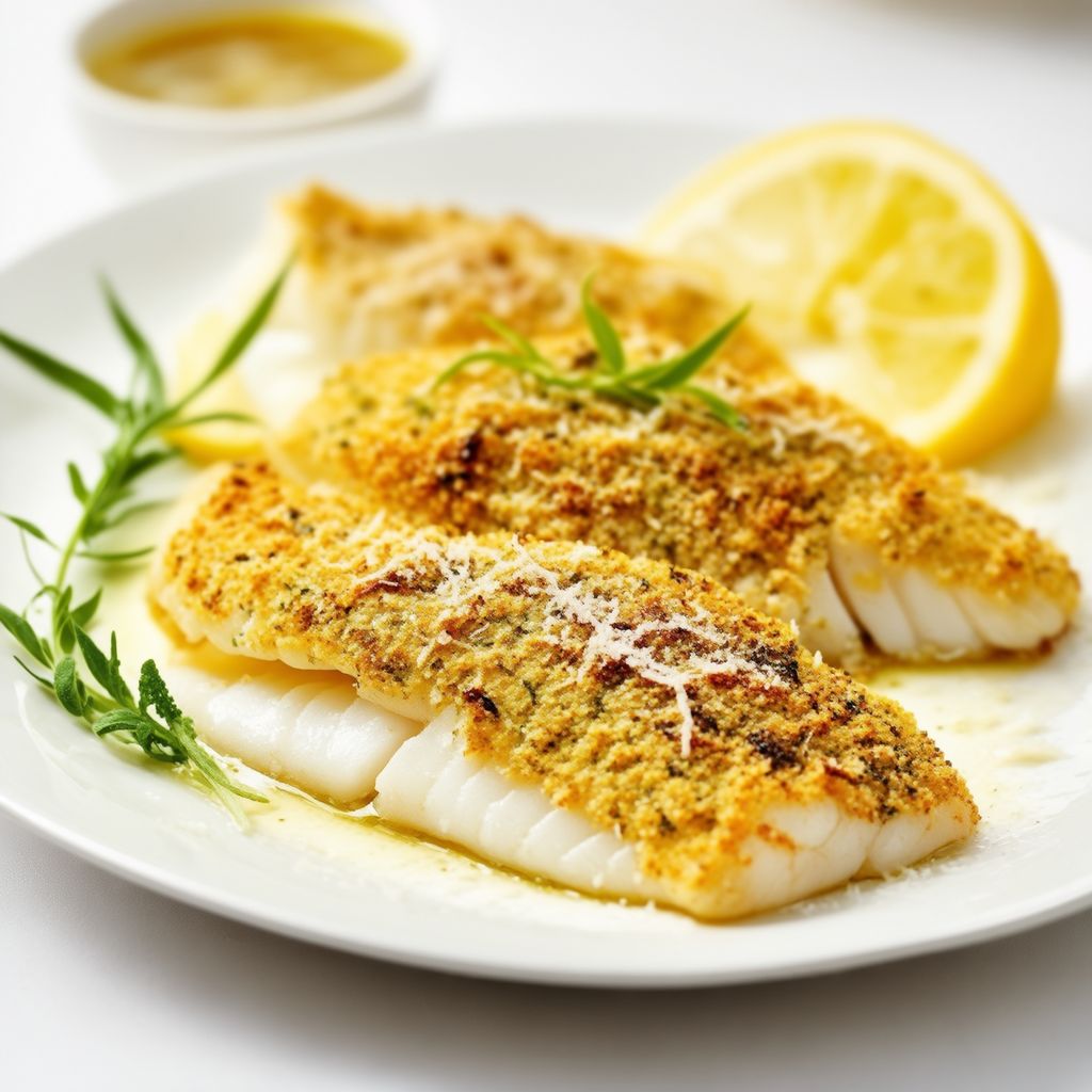 Kräuterkruste gebackene Fischfilets