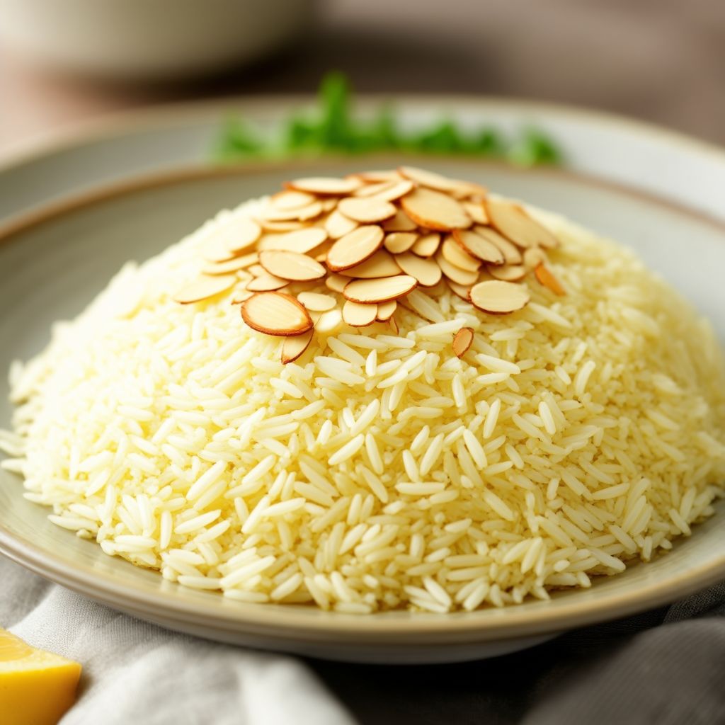 Fluffy Iraqi-Style Rice with Toasted Almonds