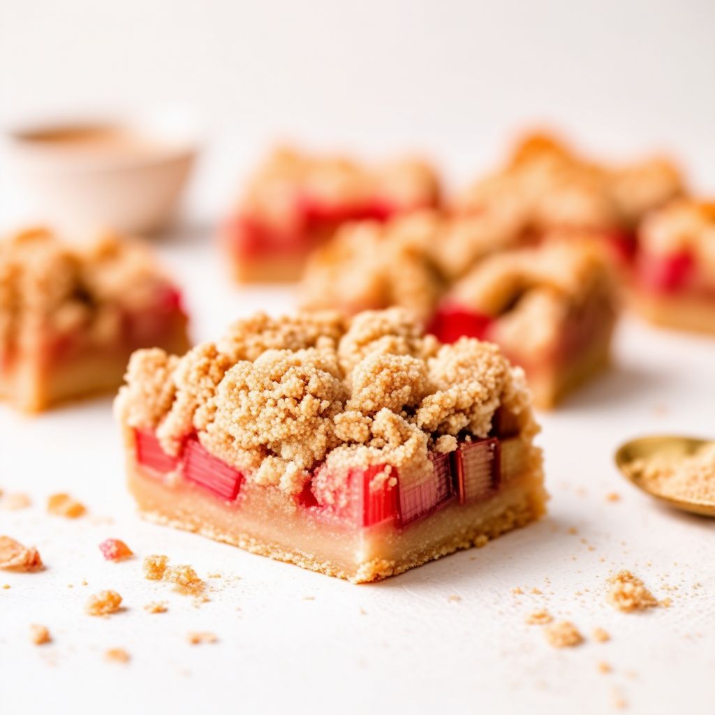 Rhubarb and Ginger Crumble Bars