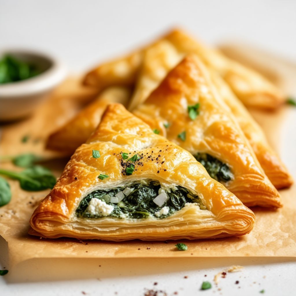 Spinach and Ricotta Puff Pastry Triangles