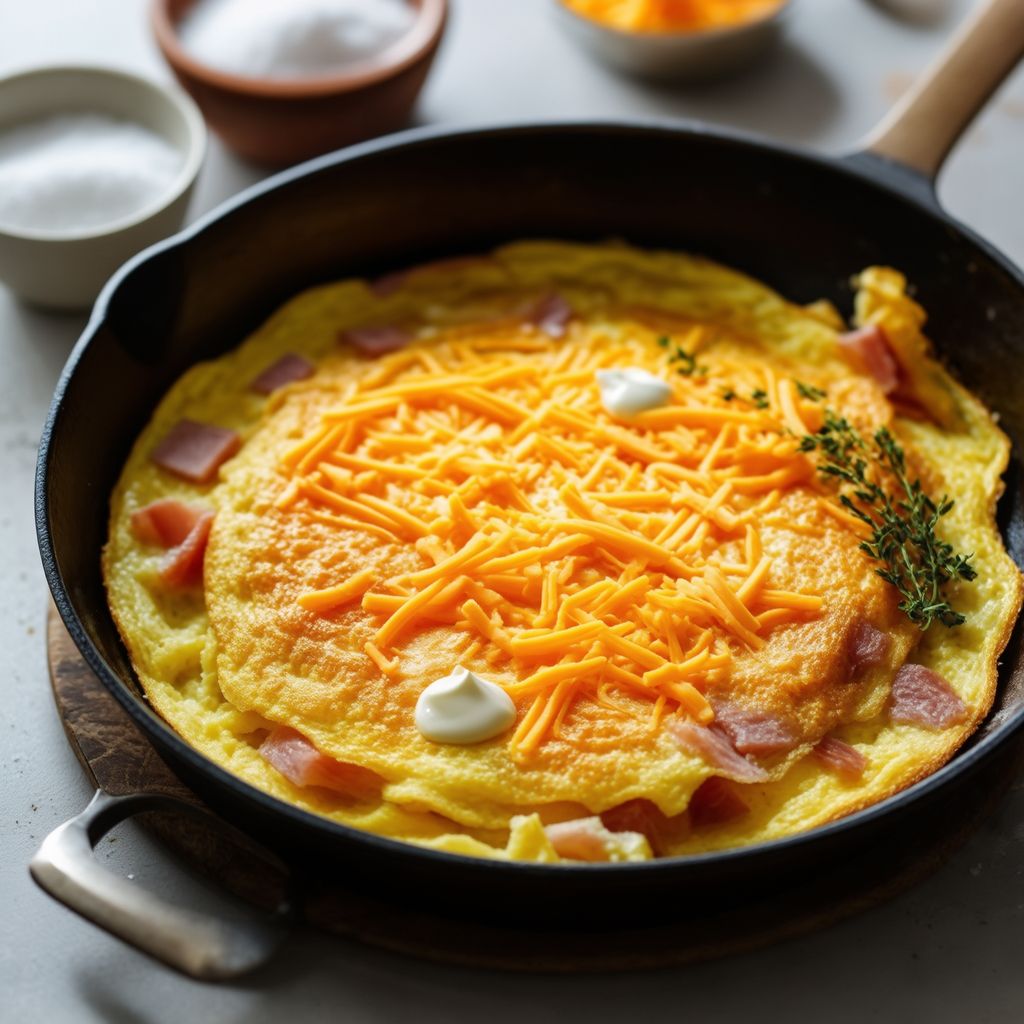 Rustikale Schinken-Kartoffel-Pfannenomelette
