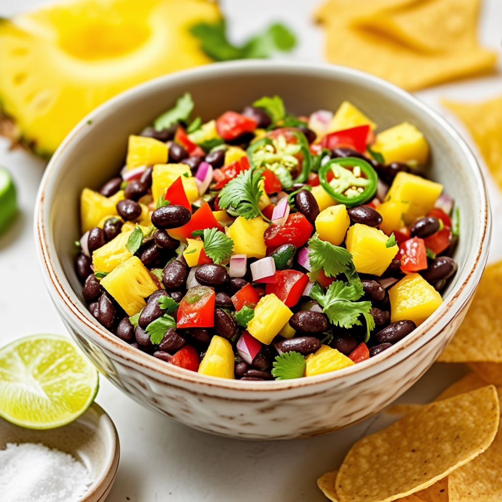 Tropische Schwarze Bohnen- und Ananas-Salsa