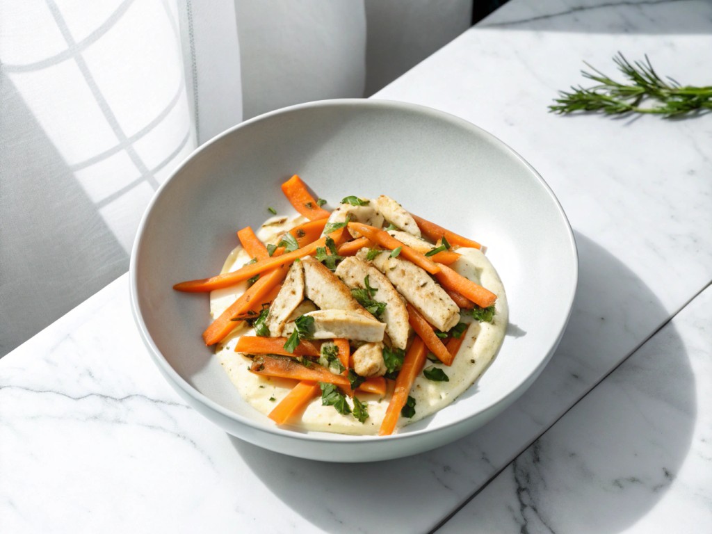 Möhren Kohlrabi Pfanne mit Hähnchen