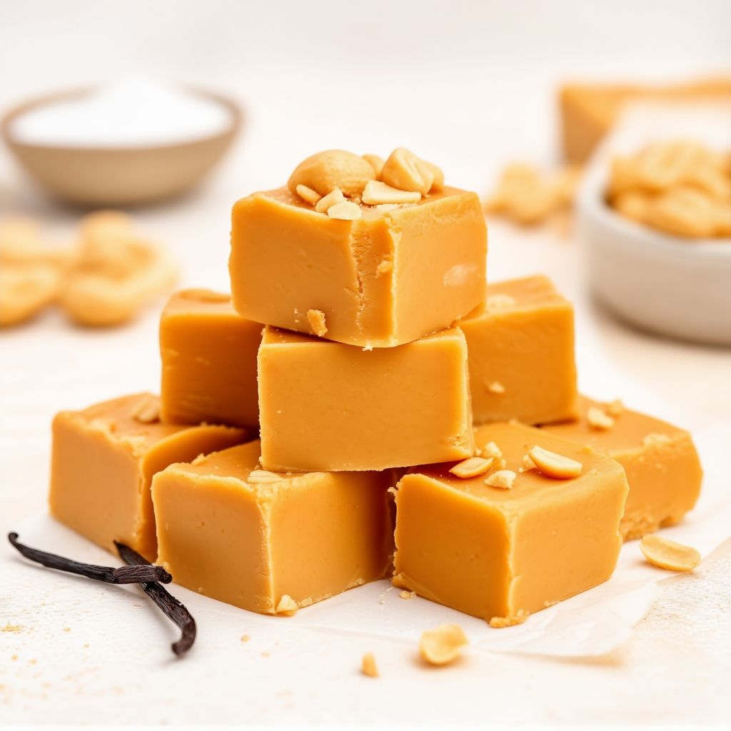 Schnelle und cremige Erdnussbutter-Fudge