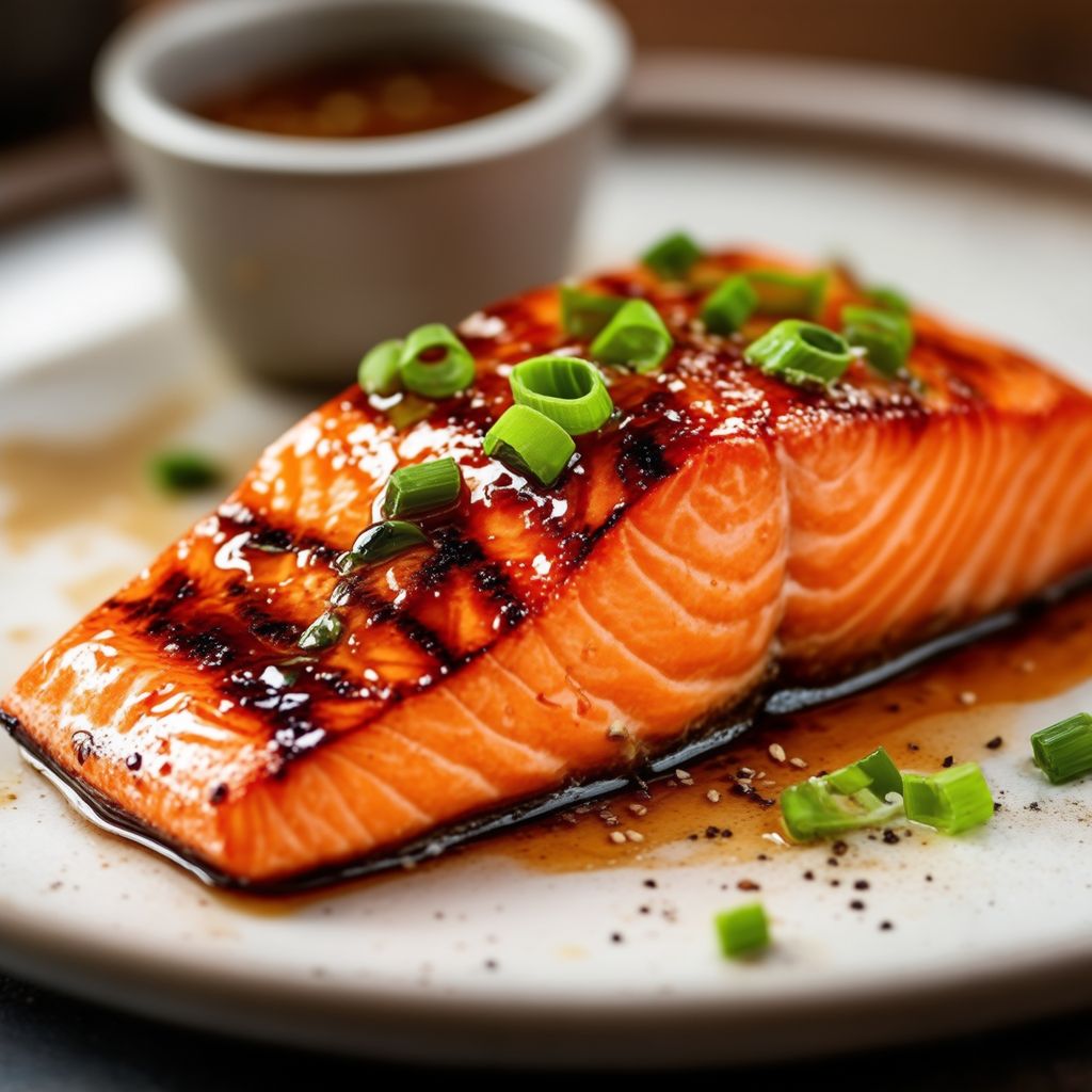 Gegrillter Lachs mit Honig-Teriyaki-Glasur