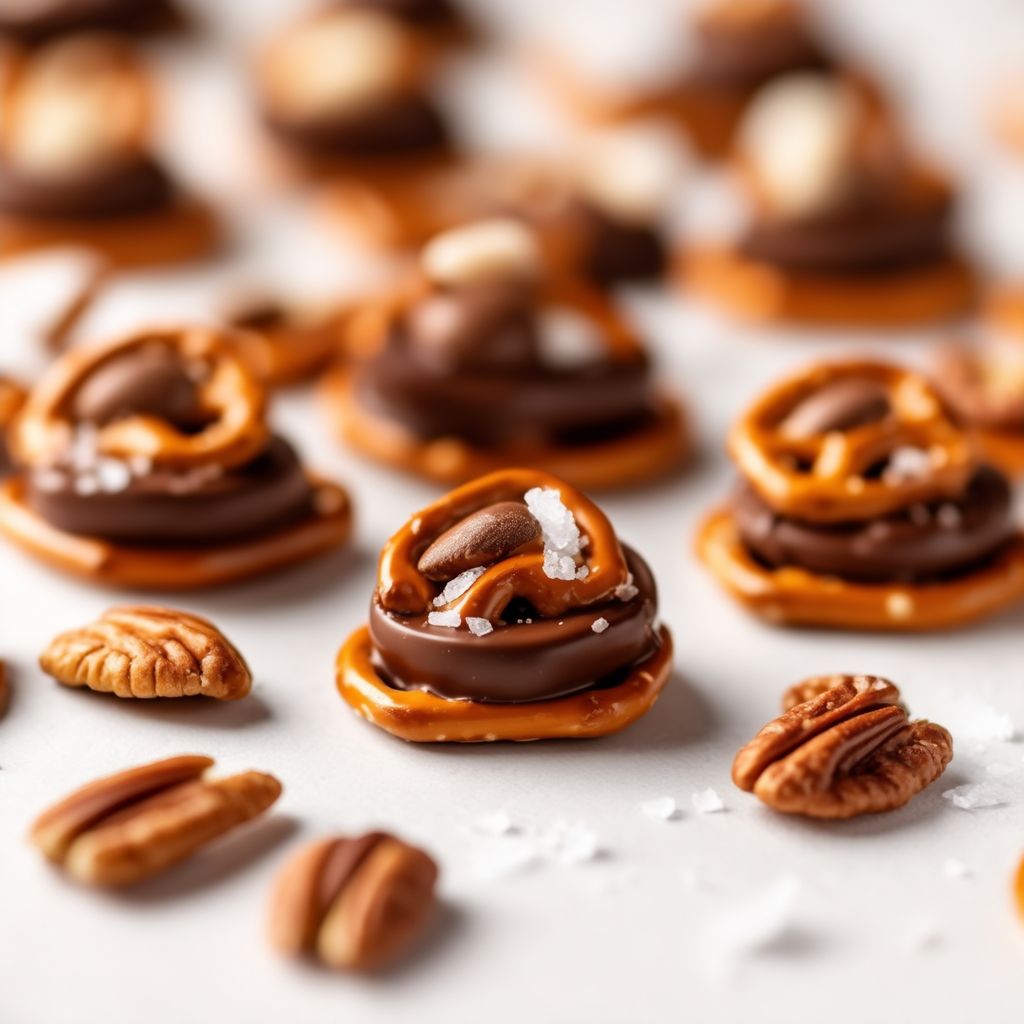 Schokoladen-Pekan-Nuss-Brezel-Bissen