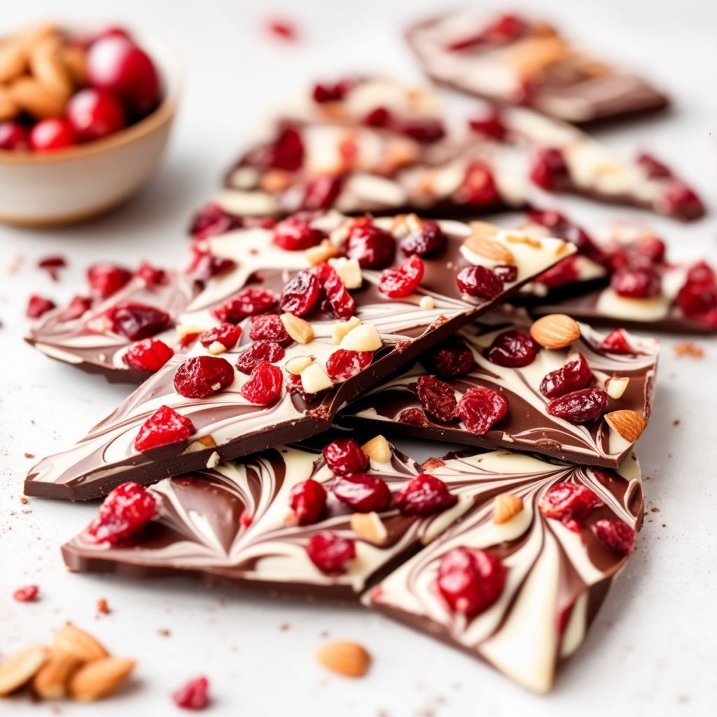 Cranberry Almond Chocolate Swirl Bark