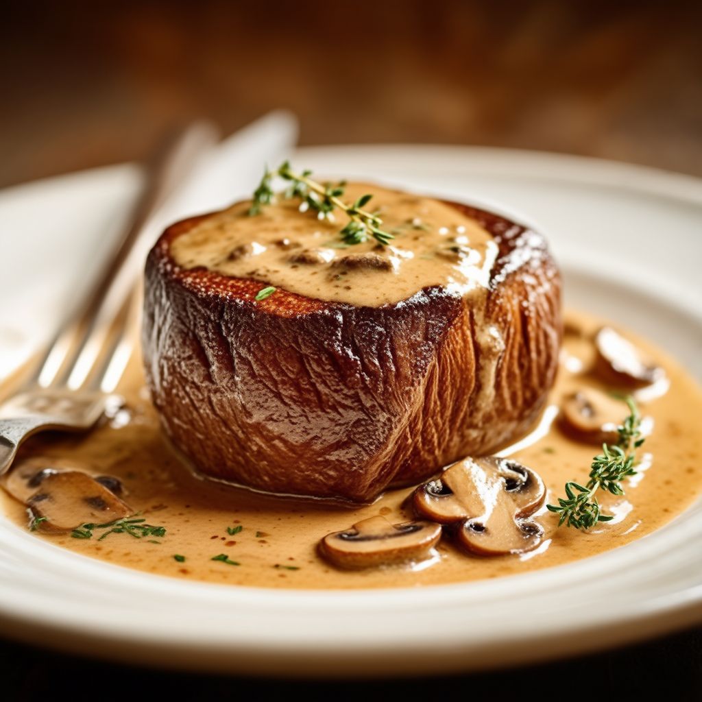 Seared Filet Mignon with Creamy Madeira Mushroom Sauce