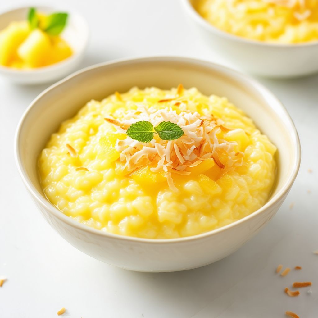 Budino di Riso al Cocco e Ananas Tropicale