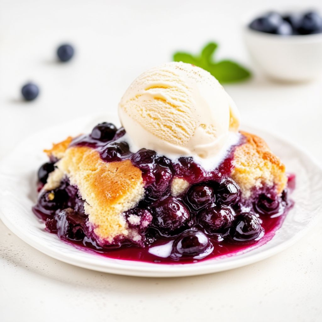 Heidelbeer Delight Cobbler mit warmer Sauce