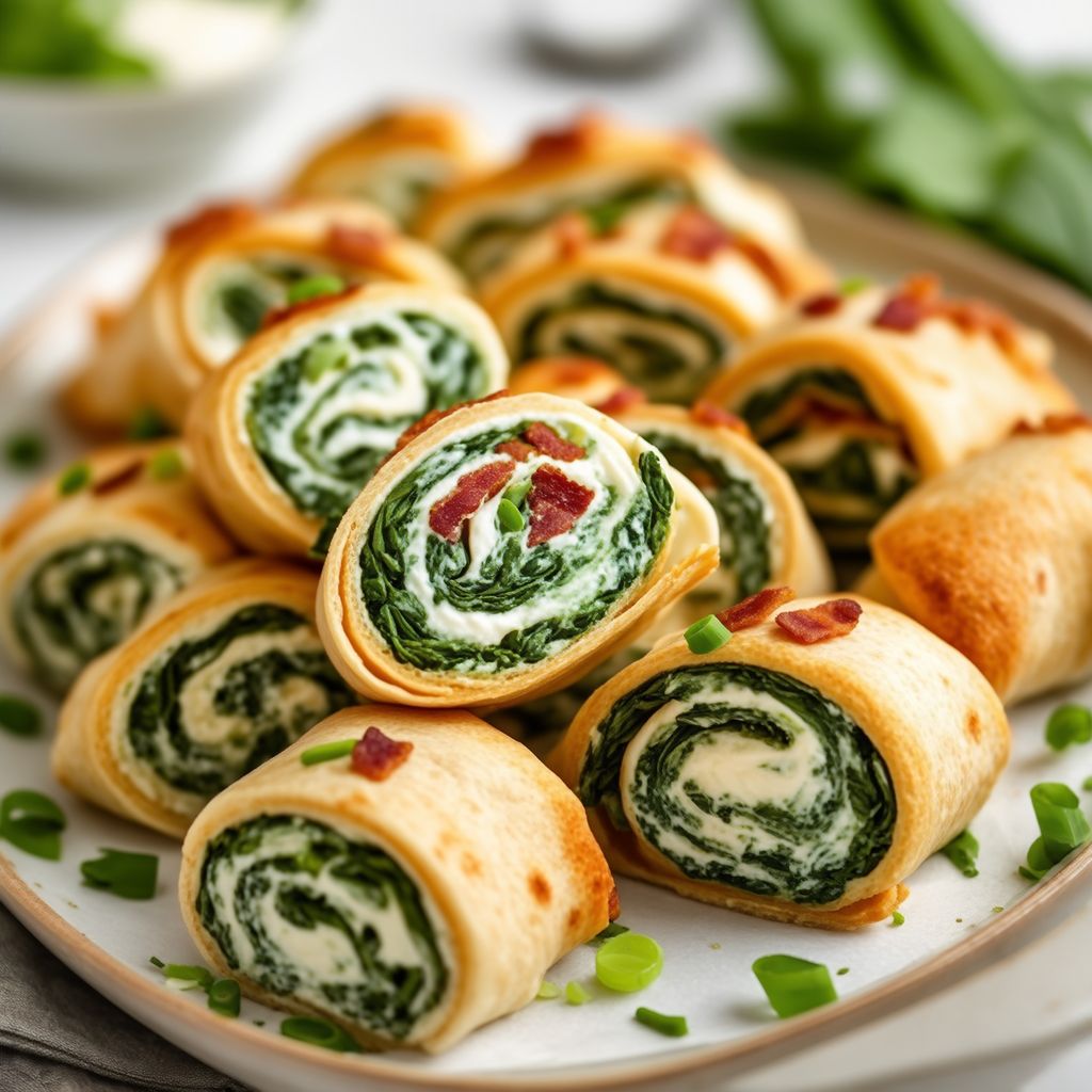 Savory Spinach and Bacon Tortilla Rolls