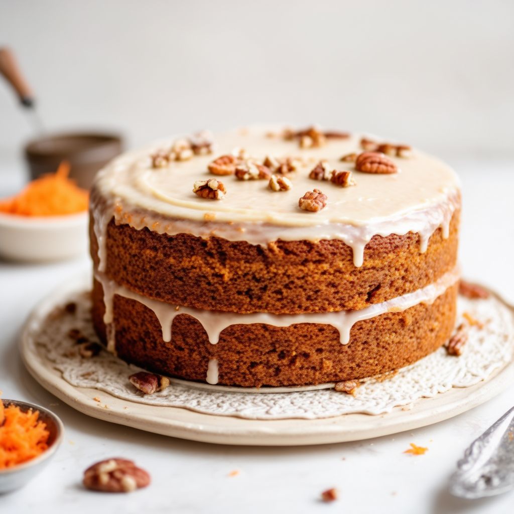 Gewürzter Karottenkuchen mit Buttermilchglasur und Frischkäse-Frosting