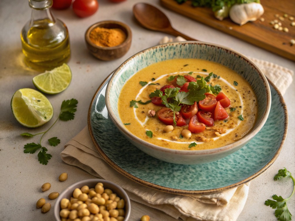 Würzige Kichererbsen‑Kokos‑Suppe