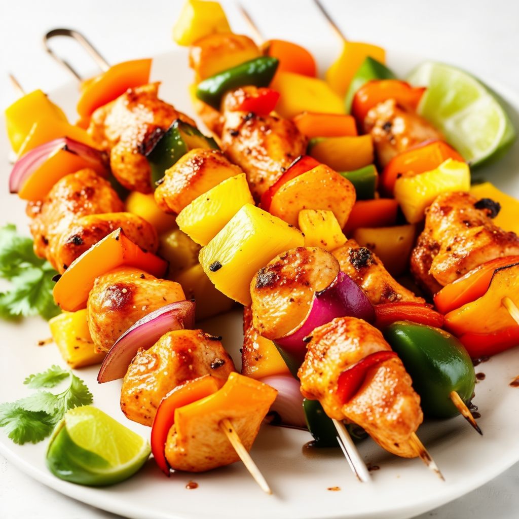 Tropical Jerk Chicken Skewers