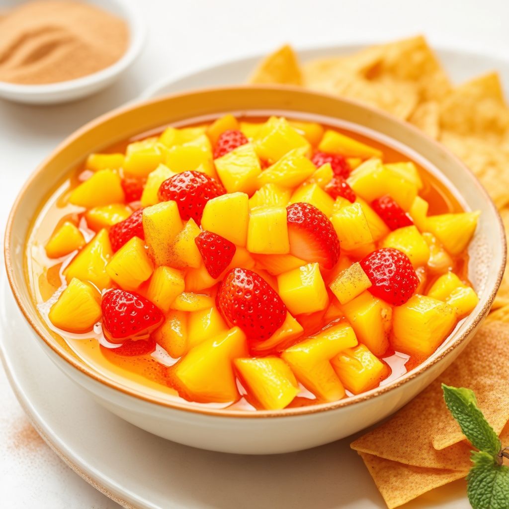 Tropical Fruit Salsa with Cinnamon Crisps