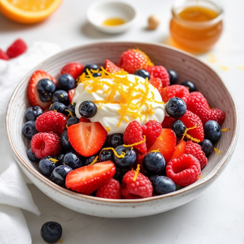 Mixed Berry Salad with Citrus Honey Dressing