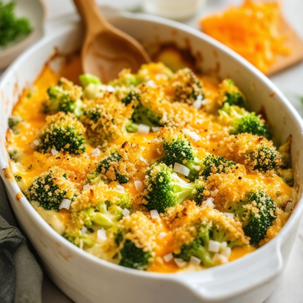 Casseruola di Broccoli al Formaggio con Topping Croccante