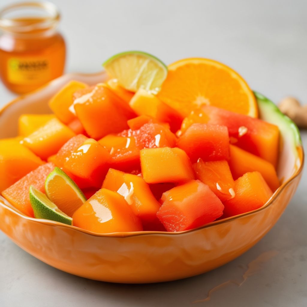 Melon Medley with Zesty Honey Ginger Glaze