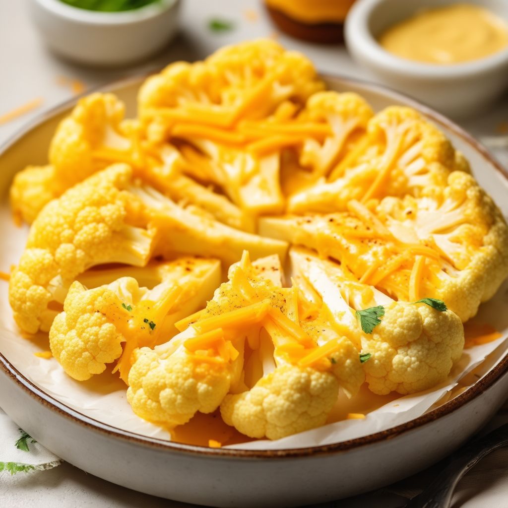 Käseblumenkohl mit würziger Sauce