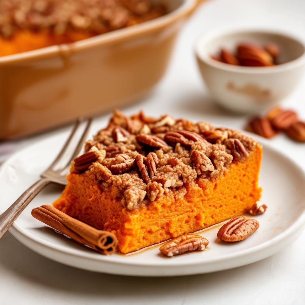 Sweet Potato Delight with Crunchy Pecan Topping
