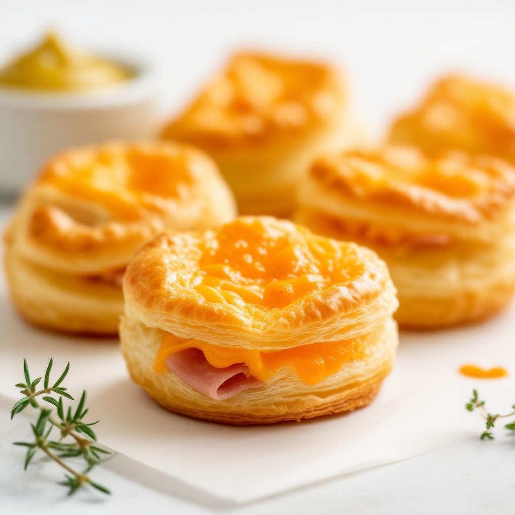 Savory Ham and Cheese Pastry Bites