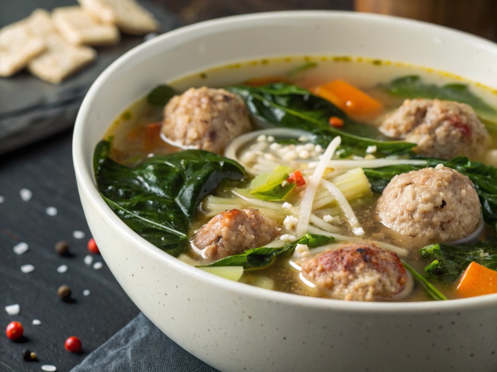 Italienische Hochzeitssuppe (Minestra maritata)