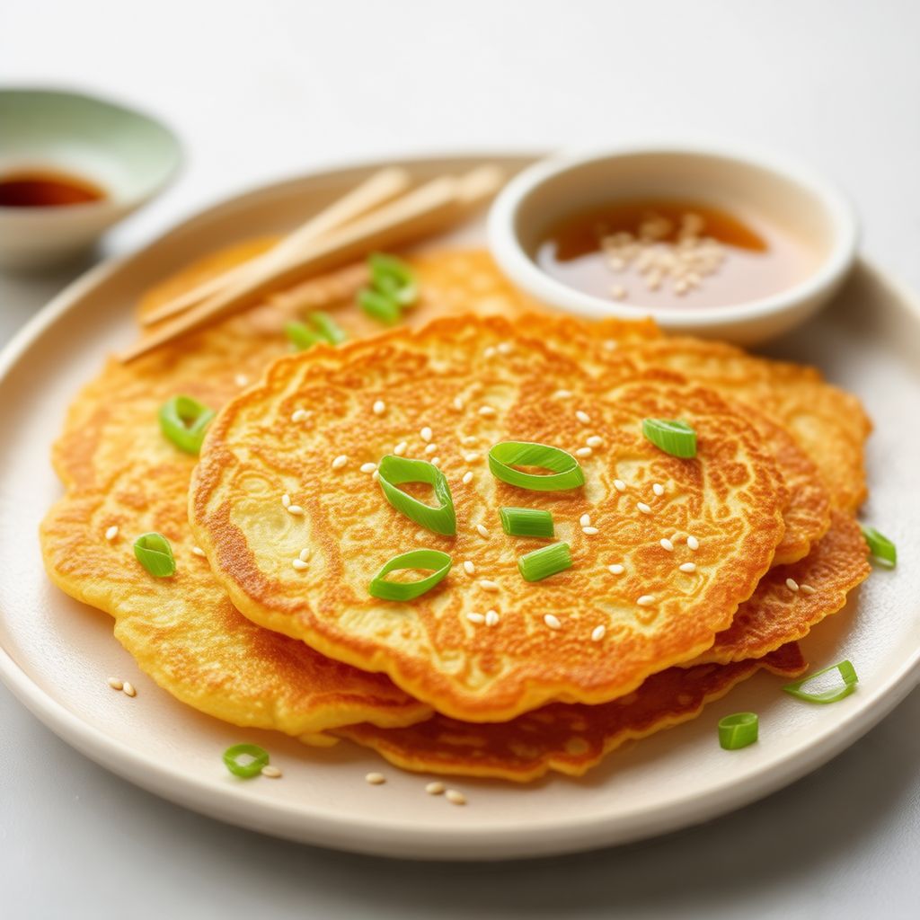Crispy Scallion Pancakes with Sesame Dip