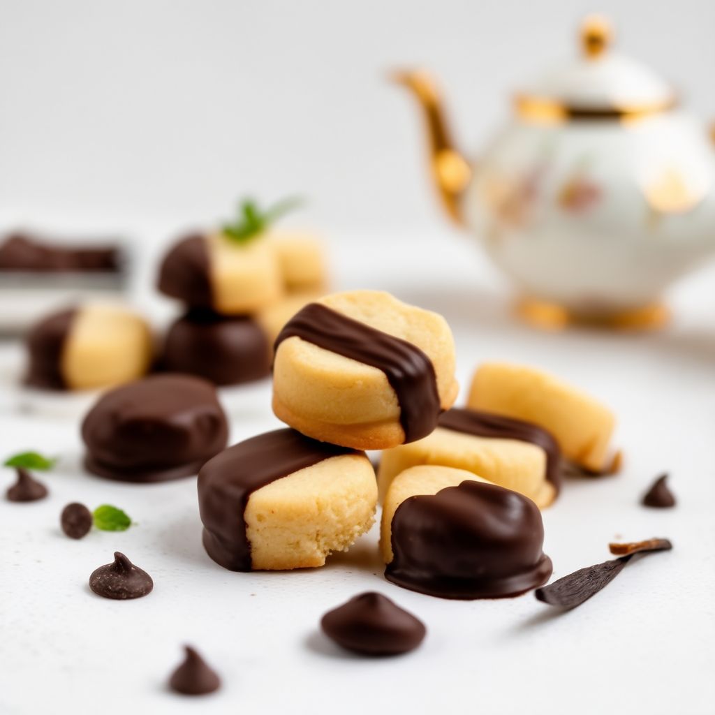 Chocolate-Dipped Vanilla Shortbread Bites