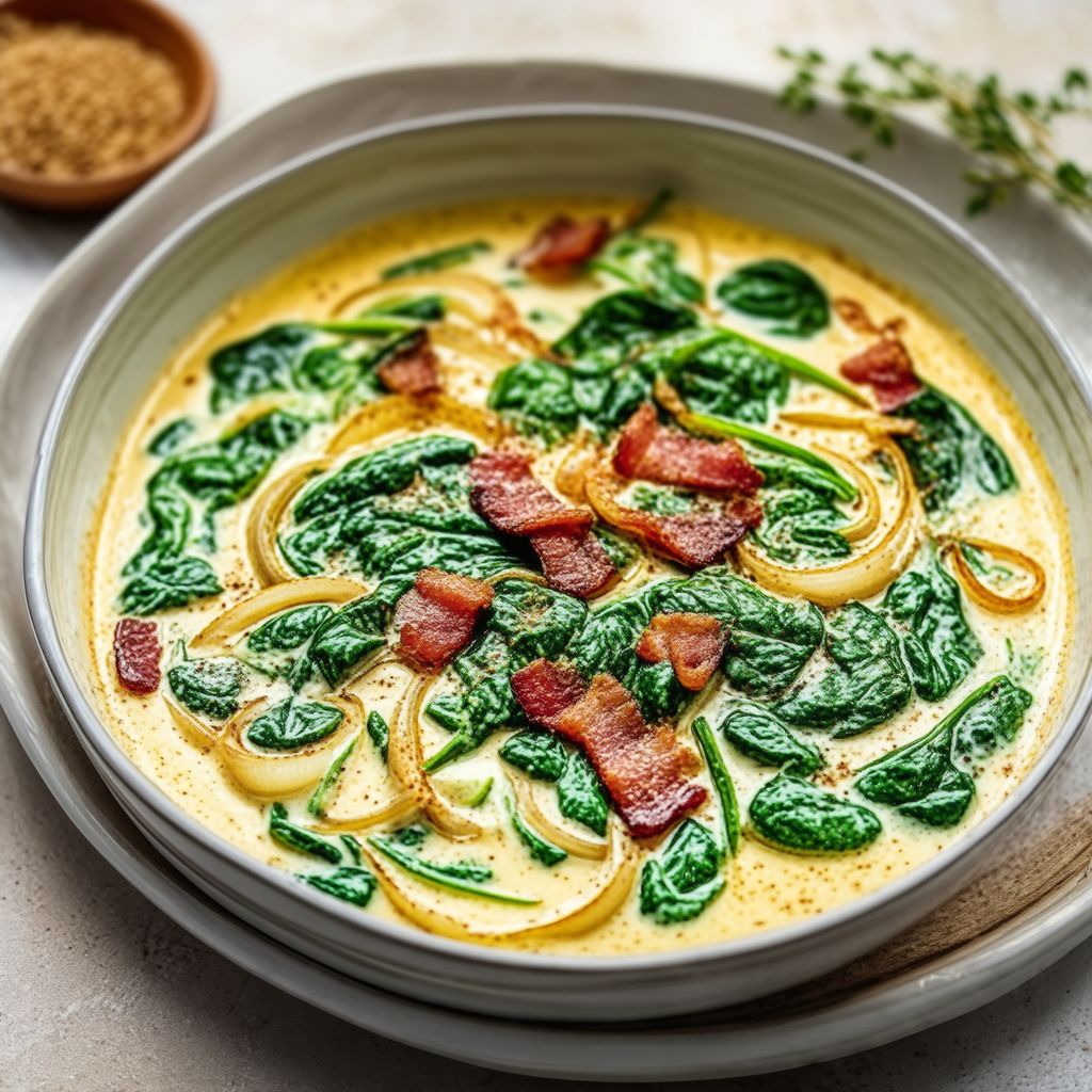 Cremiger Spinat mit Speck und Muskatnuss