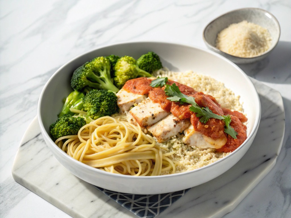 Ofen mit Brokkoli und cremiger Soße