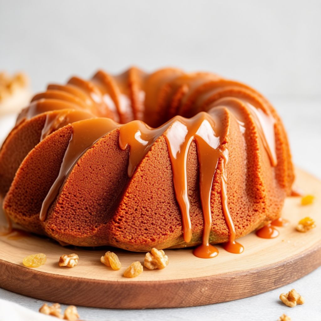 Torta Bundt di Pomodori Verdi Speziati con Glassa al Caramello
