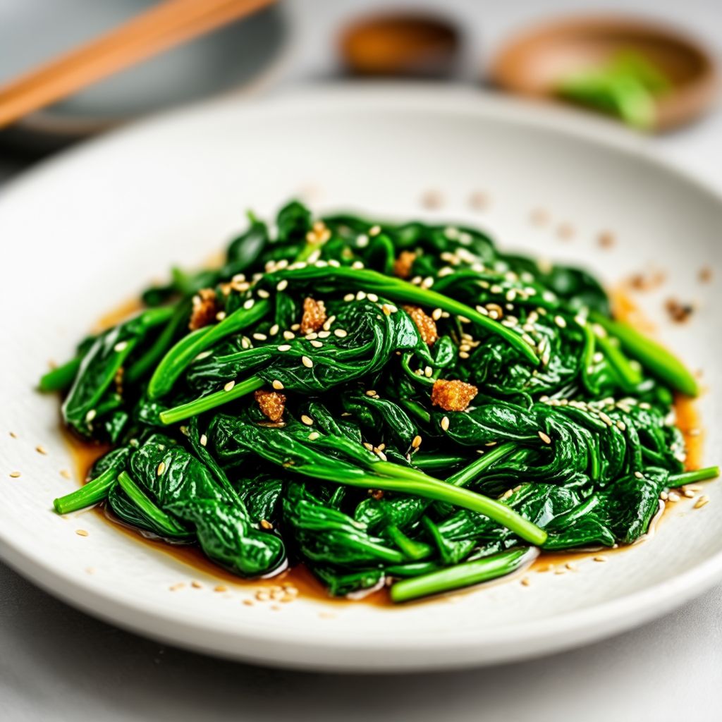 Garlic Sesame Spinach Stir-Fry