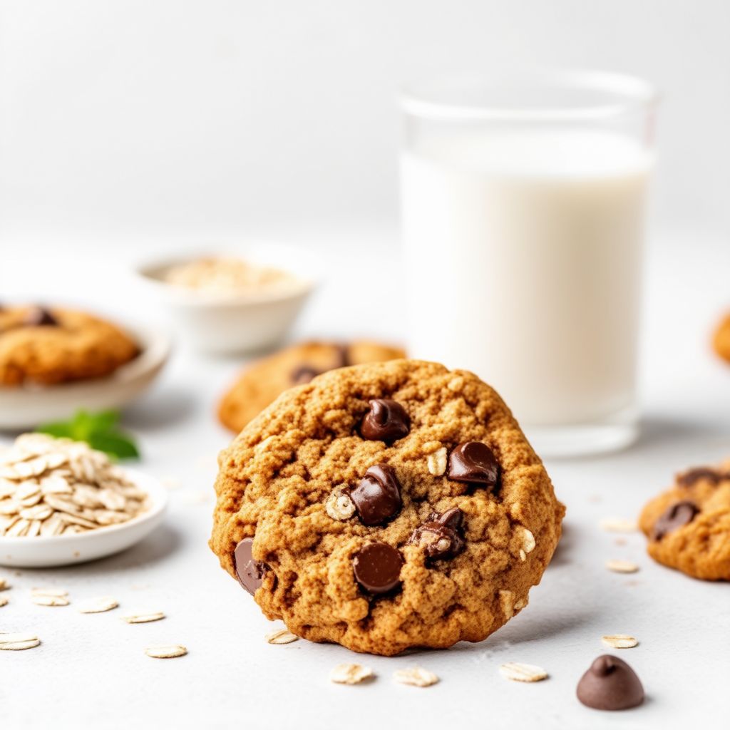 Chewy Toffee Chocolate Oat Cookies