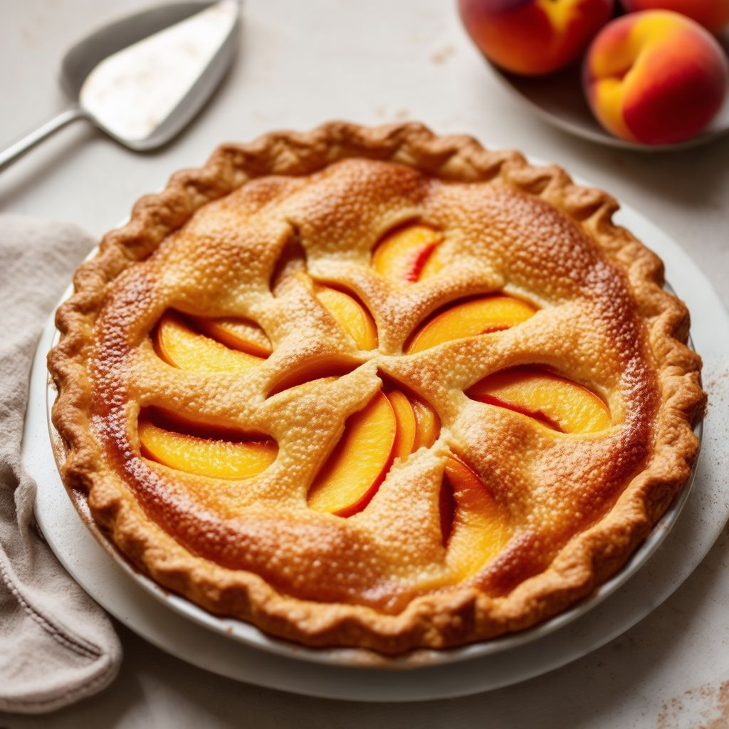 Rustikaler Pfirsichkuchen mit einem Hauch von Muskatnuss