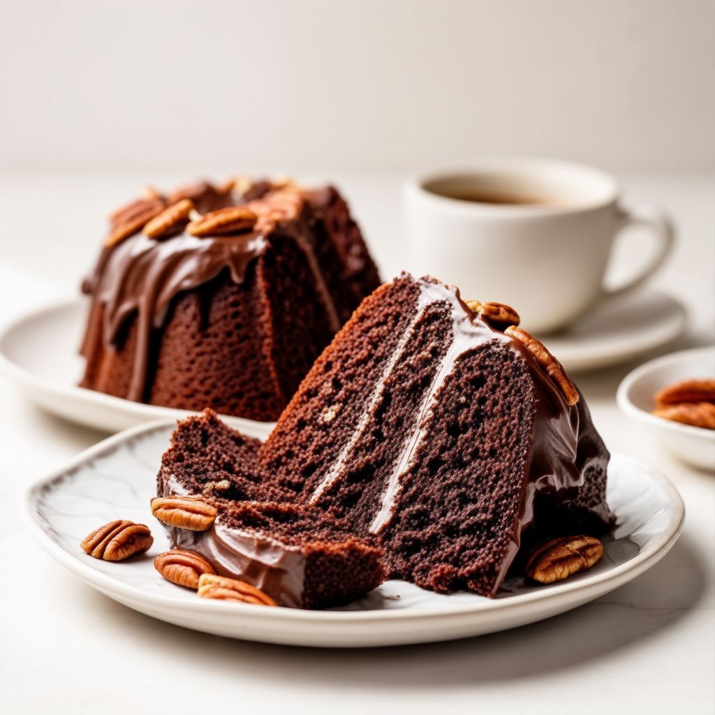 Decadent Mocha Pecan Cake