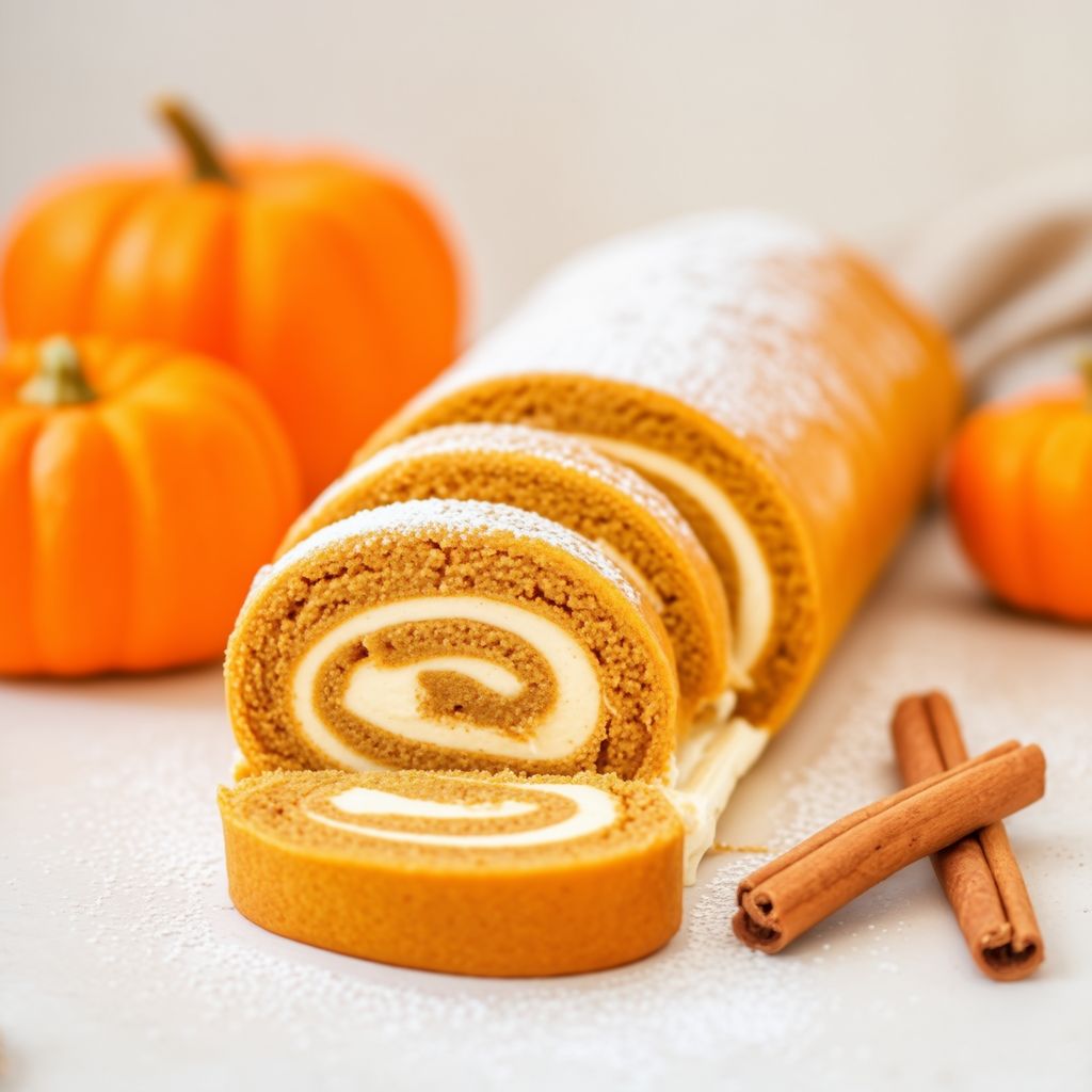 Rotolo di Zucca con Crema di Formaggio Speziata