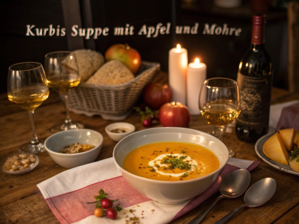 Kürbis Suppe mit Apfel und Möhre