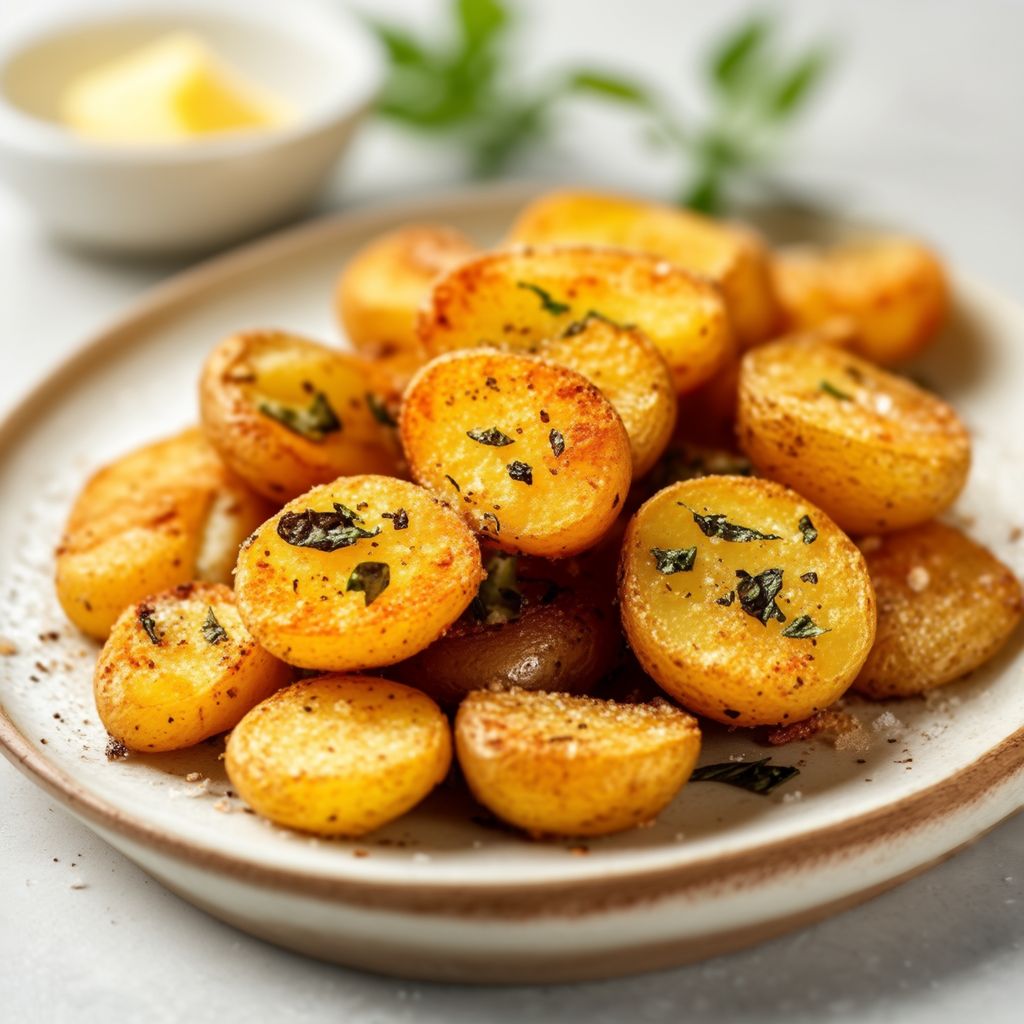Knusprige, mit Kräutern aromatisierte Bratkartoffeln