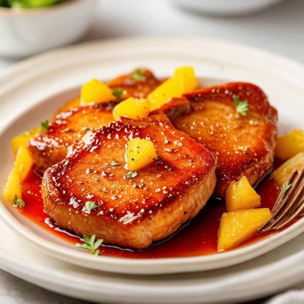 Sweet and Tangy Pineapple Glazed Pork Chops