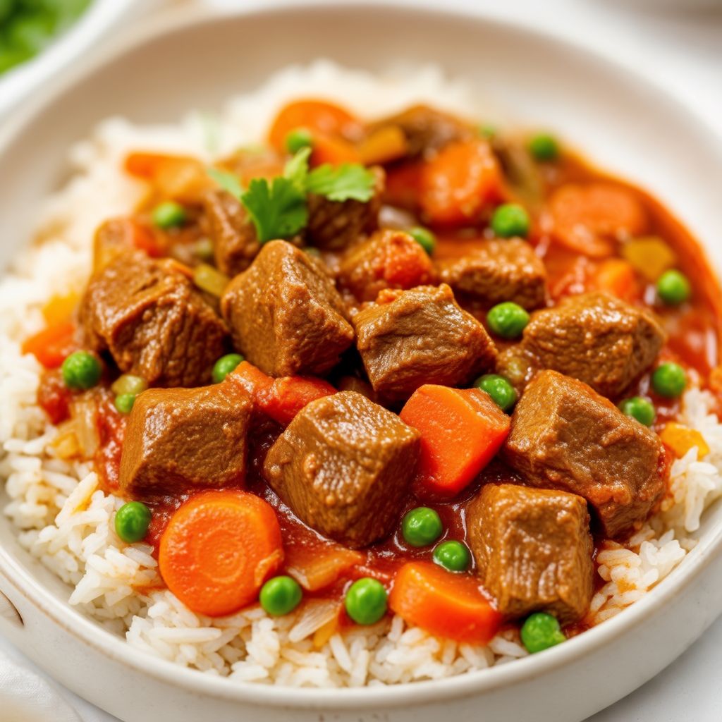 Herzhafter afrikanischer Erdnuss-Rindfleisch-Eintopf