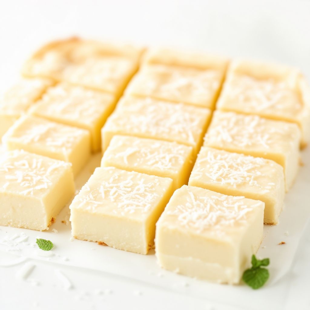 Quadrati di Cassava Cremosi al Cocco