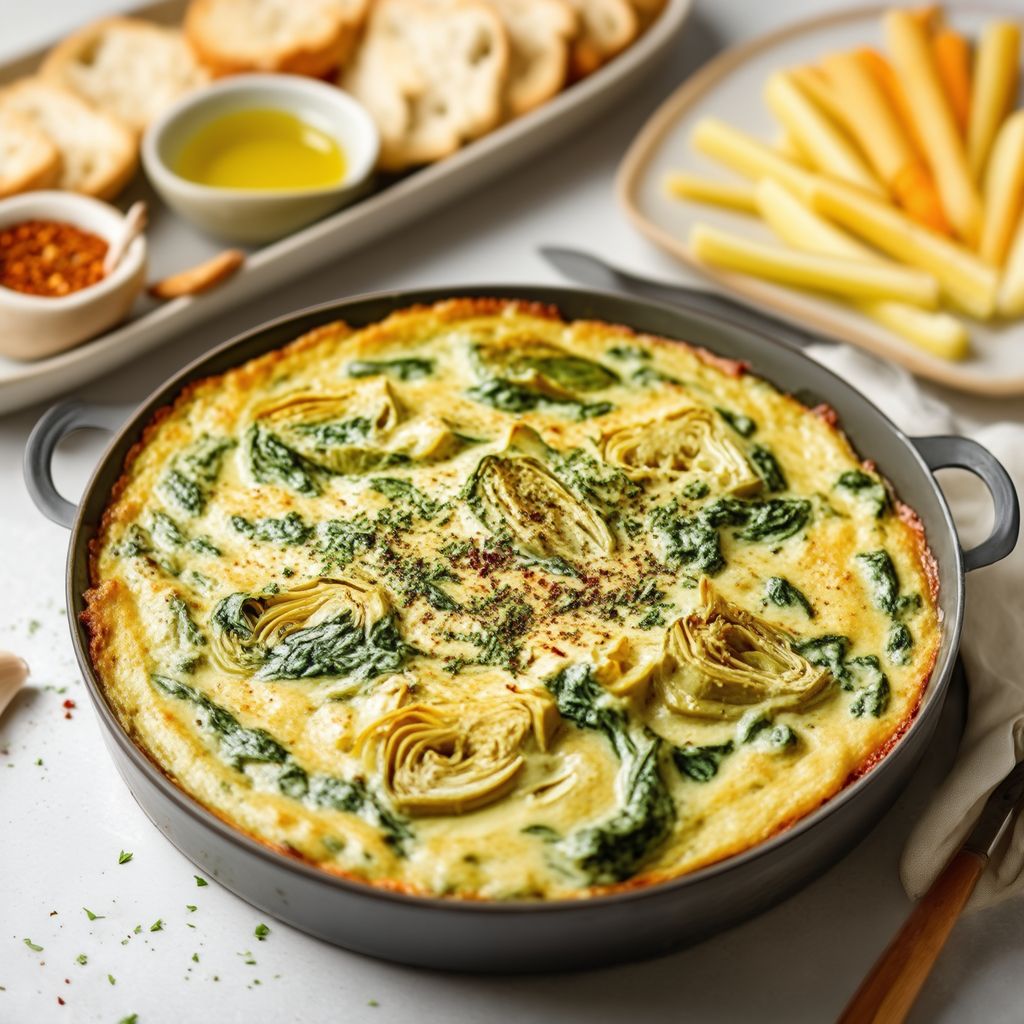 Cremiges Veganes Spinat-Artischocken-Auflauf